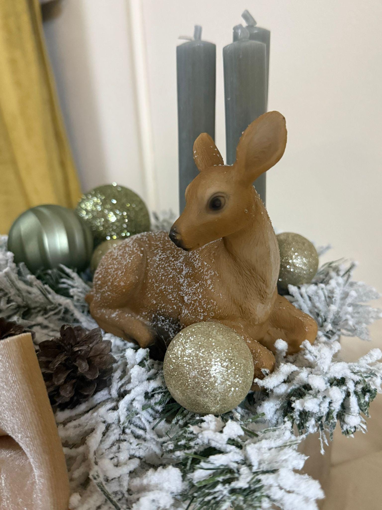 Adventski vijenac s jelenom | elegantna božićna dekoracija u neutralnim tonovima (ručni rad)